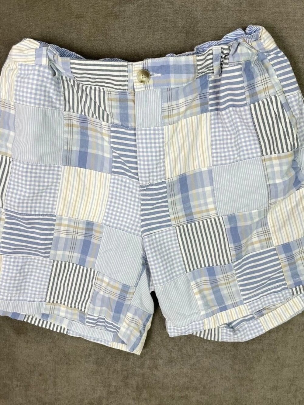 LLBean Favorite Fit Plaid Chino Shorts Blue Mens S